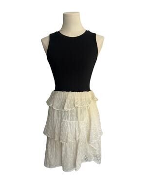IRO Paris 100% Silk Ivory Asymmetrical Ruffle Mini Skirt Size 36 Small